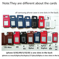 PU Leather Flip Wallet Case For iPhone 11 XR XS MAX Samsung S8 S9 S10 & Huawei