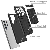 Armor Card Pocket Case For Samsung Galaxy S23 Ultra Plus