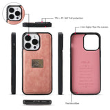 Zipper Cards Slot Business Leather Wallet Case With Ring Holder And Wristband For iPhone 15 14 13 12 series