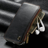 Zipper Pocket Detachable Flip Case for iPhone X XS Max XR