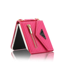 Crossbody Strap Leather Wallet Case For Samsung Galaxy Z Flip 4 3