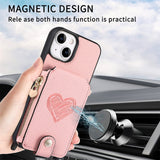 Zipper Wallet Vertical Cards Slot Leather Case With Shoulder Strap For iPhone 14 13 12 series