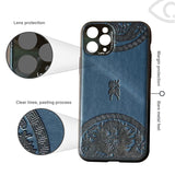 High Quality Dragon Pattern Leather Case for iPhone 12 11 Series