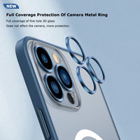 Luxury Frosted Magnetic Silicone Case with Metal Camera Protection for iPhone 13 12 11 Pro Max Mini