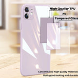 Square Tempered Glass Case Anti knock Baby Skin Frame Cover For iPhone 11 Series