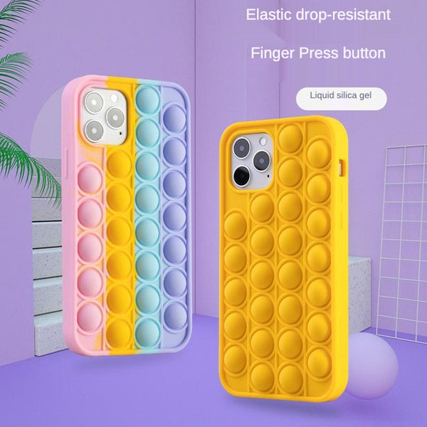 Relieve Stress Cute Fashion Rainbow Colorful Silicone Soft Case For iPhone 12 11 Series