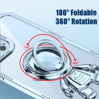 Plating 3D Astronaut Magnetic Ring Holder Case for iPhone 13 12 11 Pro Max