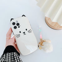 3D Cat Cute Creative Minimalism Case For iPhone 12 11 XS Series