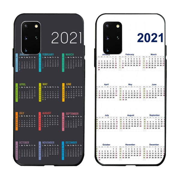 Calendar 2021 Letter Phone Case For Samsung Galaxy S21 S20 Series