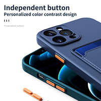 Soft Silicone Shockproof Card Slot Holder Case For iPhone 13 12 Series