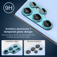 Aluminum Alloy Metal Tempered Glass Full Protector Camera for Samsung Galaxy S22 Ultra Plus