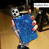 Luxury Mirror Gradual Change Jewelled Shiny Diamond Phone Case For iPhone 12 11 Series