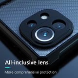 Luxury Transparent Carbon Fiber Texture Full Camera Protection Silm Case For Xiaomi Mi 11