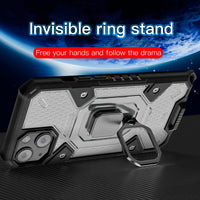 New Transparent Ring Stand Shockproof Armor Case for iPhone 13 12 11 Series