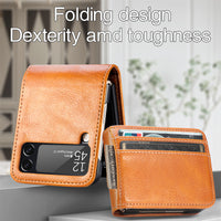 Card Holder Wallet Leather Case for Samsung Galaxy Z Flip 3 Flip 4