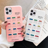 2021 Calendar Soft Matte Case for iPhone 12 11 Pro Max