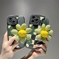 Sunflower Leather Wristband Case for iPhone 13 12 11 Pro Max