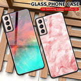 Color Tempered Glass Hard PC Case For Samsung Galaxy S21 Series