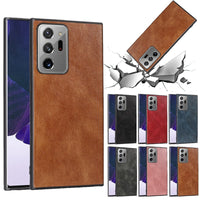 Plain PU Leather Case Silicone Back Cover Case For Samsung Galaxy S20 Series & Note 20 Series