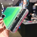 Liquid Luminous Neon Sand Transparent Heavy Duty Protection Case For Samsung S20 Series