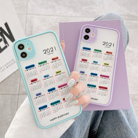 2021 Calendar TPU Hard Shockproof Case for iPhone 12 11 Series