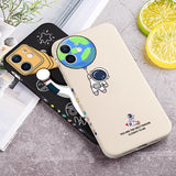 Liquid Silicone Astronaut Spaceship Case for iPhone 13 12 11 Series