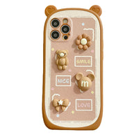 Love Cartoon Ear Bear Manual Stereo Phone Case iPhone 13 12 11 Series