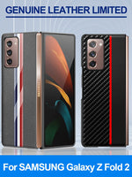 Original Carbon Fiber Texture Leather Back Cover Shockproof Phone Case for Samsung Galaxy Z Fold 2 6