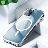 New Magnetic Adsorption Clear Case Support Wireless Charging with Scratch proof For iPhone 12 11 Series