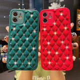 Luxury Flash Drilling Soft Leather Case For iPhone 12 11 Series