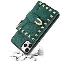Luxury Rivet PU Leather Crossbody Wallet Case for iPhone 11 Series
