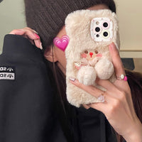 Fashion Bowknot Girl Style Plush Phone Case For iPhone 13 12 11 Series