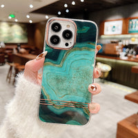 Golden Marble Plating Anti slip Case for iPhone 13 12 11 Series