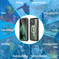 IP68 Waterproof Wireless Charging Transparent Armor Case for iPhone 14 series