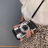 3D Retro Camera PU Leather Case For iPhone 13 12 11 series