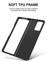 Original Carbon Fiber Texture Leather Back Cover Shockproof Phone Case for Samsung Galaxy Z Fold 3 & 2 Series
