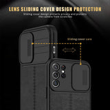 Slide Camera Lens Protector Lychee Pattern Leather Case For Samsung Galaxy S21 Series