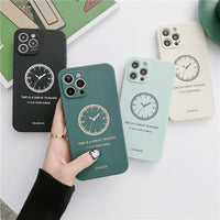 Liquid Silica Gel All inclusive Lens Clock Pattern Soft Case for iPhone 12 11 XS Series