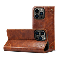 PU Leather Magnetic Flip Wallet Case for iPhone 14 series