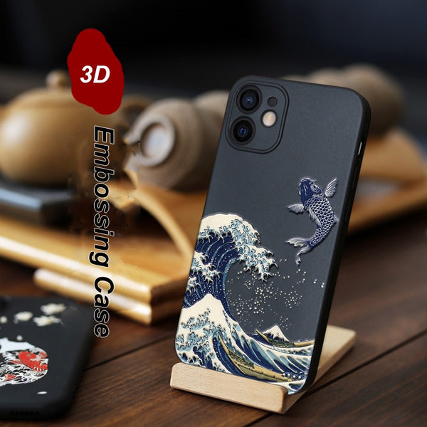 3D Art Relief Matte Soft Back Cover Case for iPhone 12 Pro Max 3