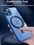 Original Support Wireless Charging Magnetic Transparent Hard Plating Shockproof Case for iPhone 13 12 11 Pro Max