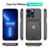 Luxury Transparent Card Slot Holder Wallet Case for iPhone 13 12 11 Pro Max