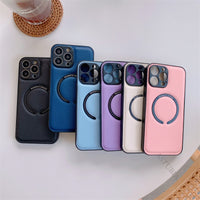 Luxury Soft Leather Magnetic Charging Case for iPhone 14 13 12 11 Pro Max