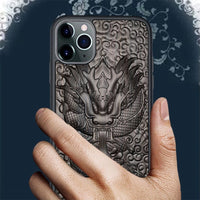 3D Relief Embossed Sandalwood Case for iPhone 13 12 Series