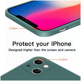 Original Luxury Square Liquid Silicone Phone Case For iPhone 13 12 Series