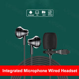 Wired Metal Earphone 1.5m Type C 3.5mm USB Computer