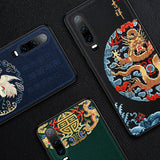 Emboss Leather Huawei P30 Case