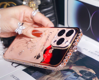 Luxury Flash Drilling Metal Frame Case For iPhone 14 13 12 series