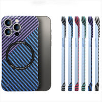 Carbon Fiber Texture Frameless Magsafe Case for iPhone 13 12 11 Pro Max