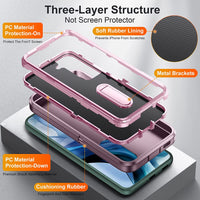 3 Layers Protection Heavy Duty Protective Case with Kickstand for Samsung S22 Ultra Plus